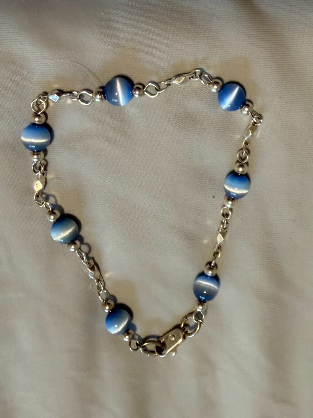 Blue & Silver beaded bracelet
